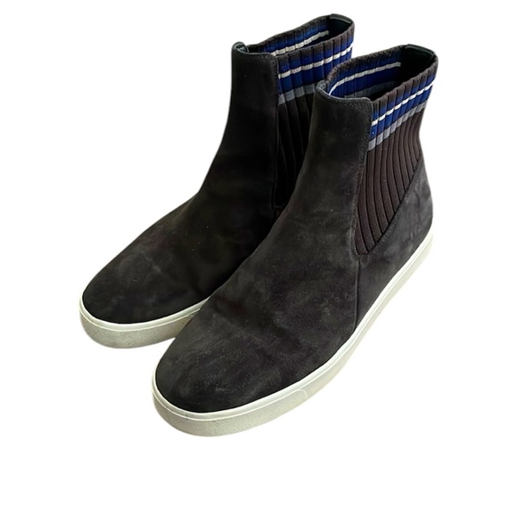 Vince Shoes - Vince Newlyn Charcoal Suede High Top Sneakers